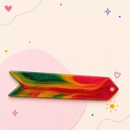 Green Orange Red Pointed Bookmark