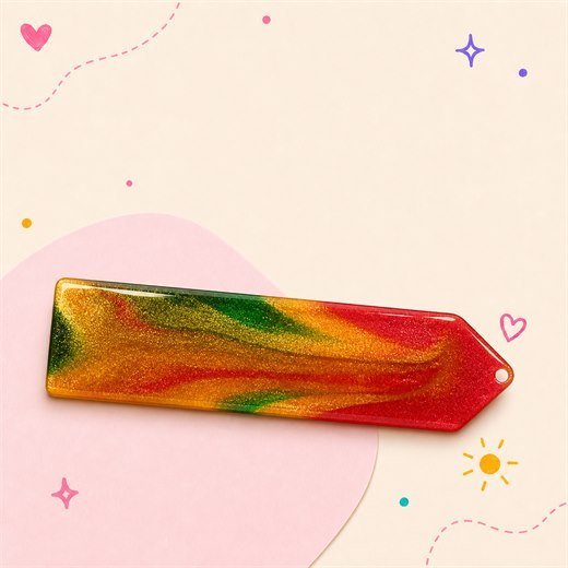 Red Green Rectangular Bookmark