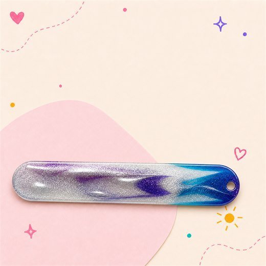 White Blue Purple Slim Bookmark