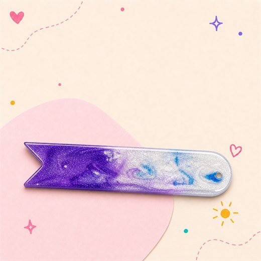 Purple Blue Notched Bookmark