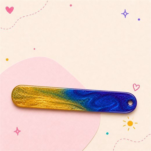 Gold Blue Rounded Bookmark
