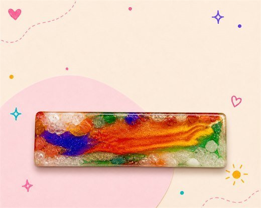 Orange Green Rectangle Bookmark