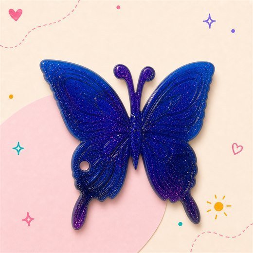 Blue Purple Butterfly Charm