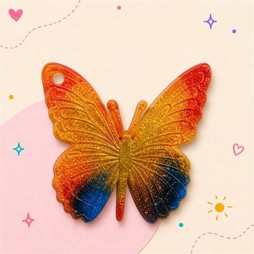 Orange Butterfly Charm