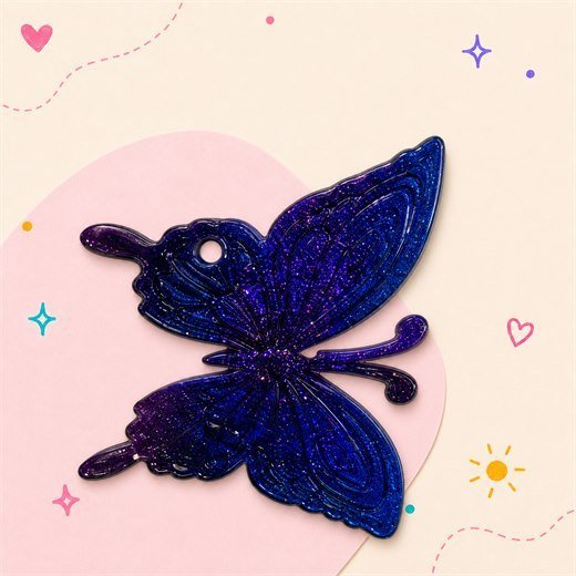 Blue Purple Butterfly Decal