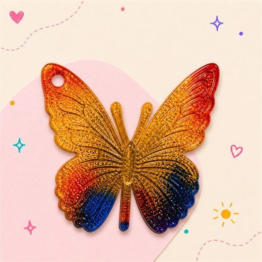 Orange Yellow Butterfly Decal
