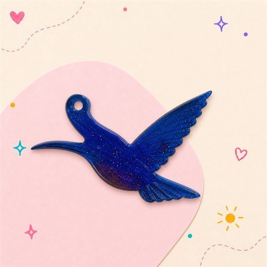 Blue Hummingbird Decal