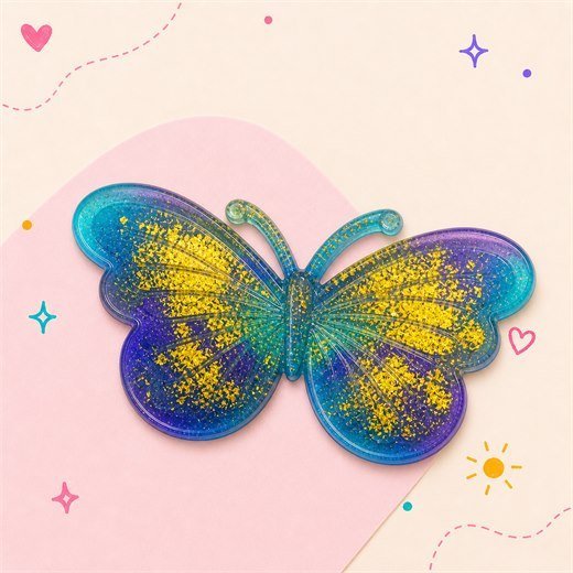 Blue Yellow Butterfly Decal