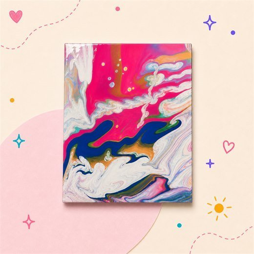 Pink Pour Painting