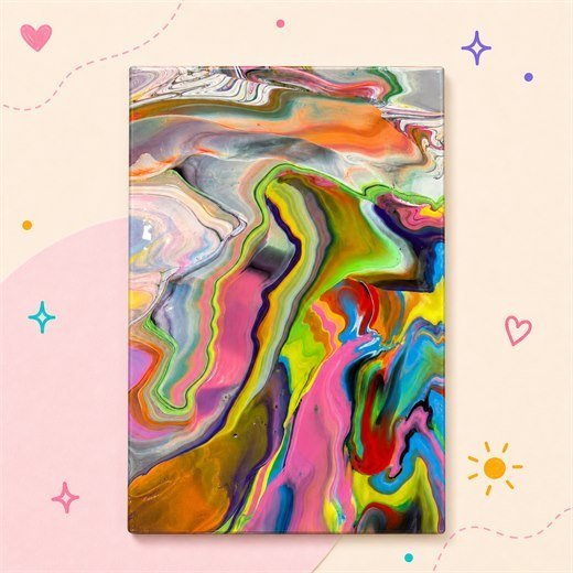 Rainbow Pour Painting