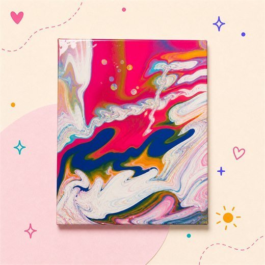 Red Pour Painting